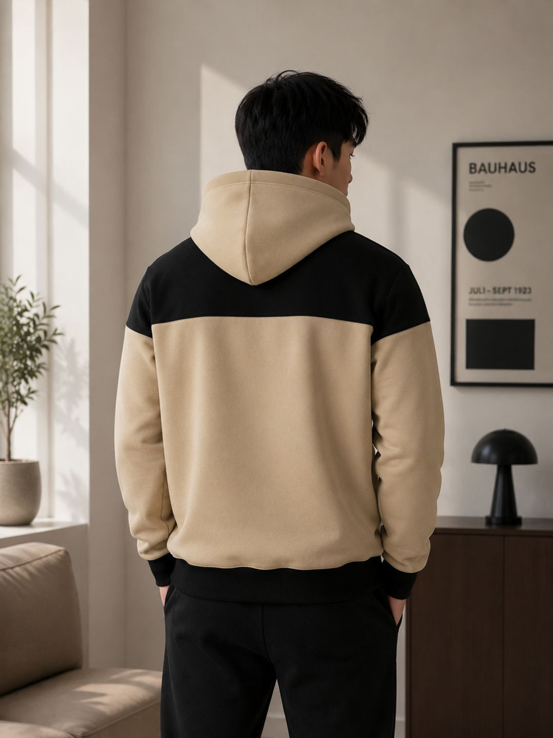 Image of TrendsTalk Men Full Sleeve Color Block Hooded Sweatshirt