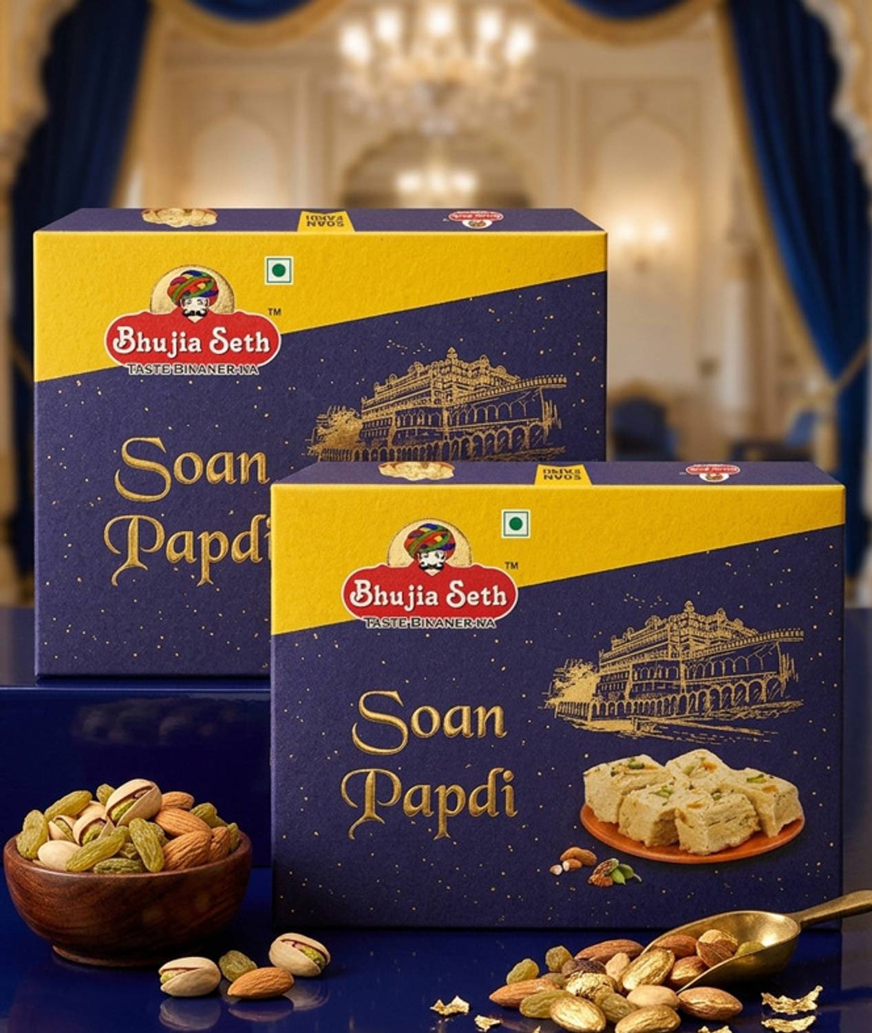 BHUJIYA SETH soan papdi combo pack (200 gm x 2) box
