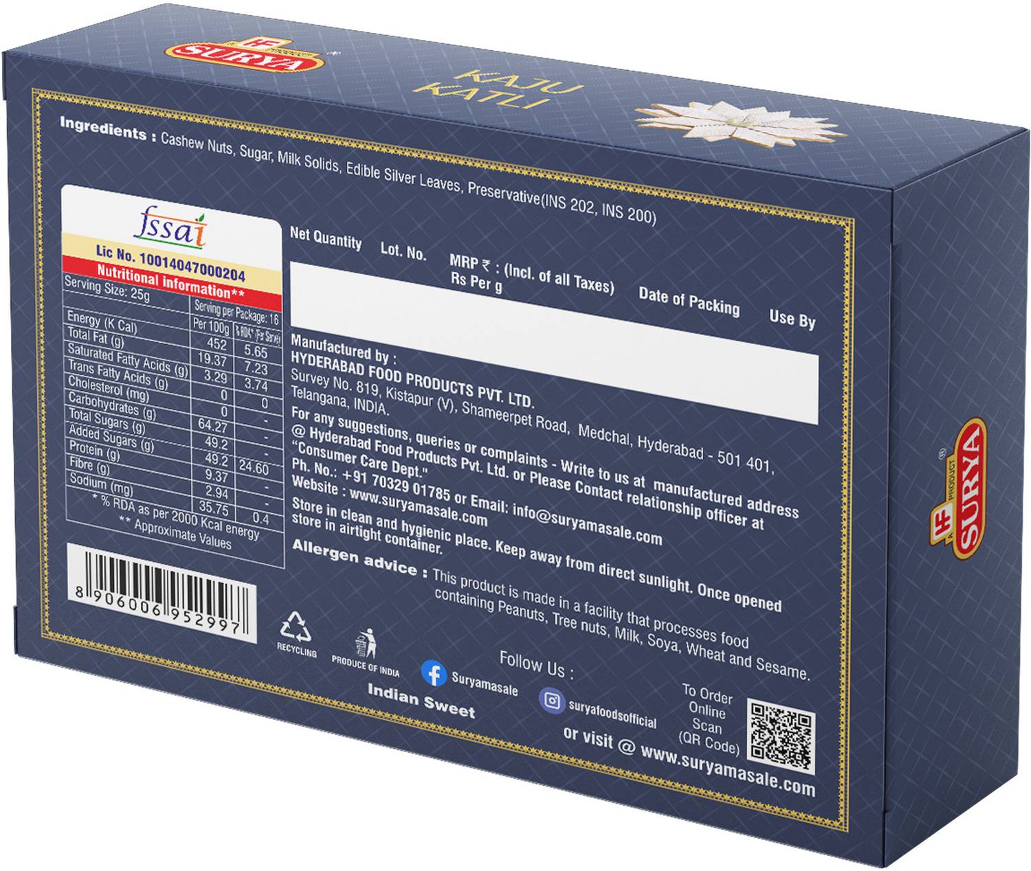 Surya 400g Kaju Katli - Image 5
