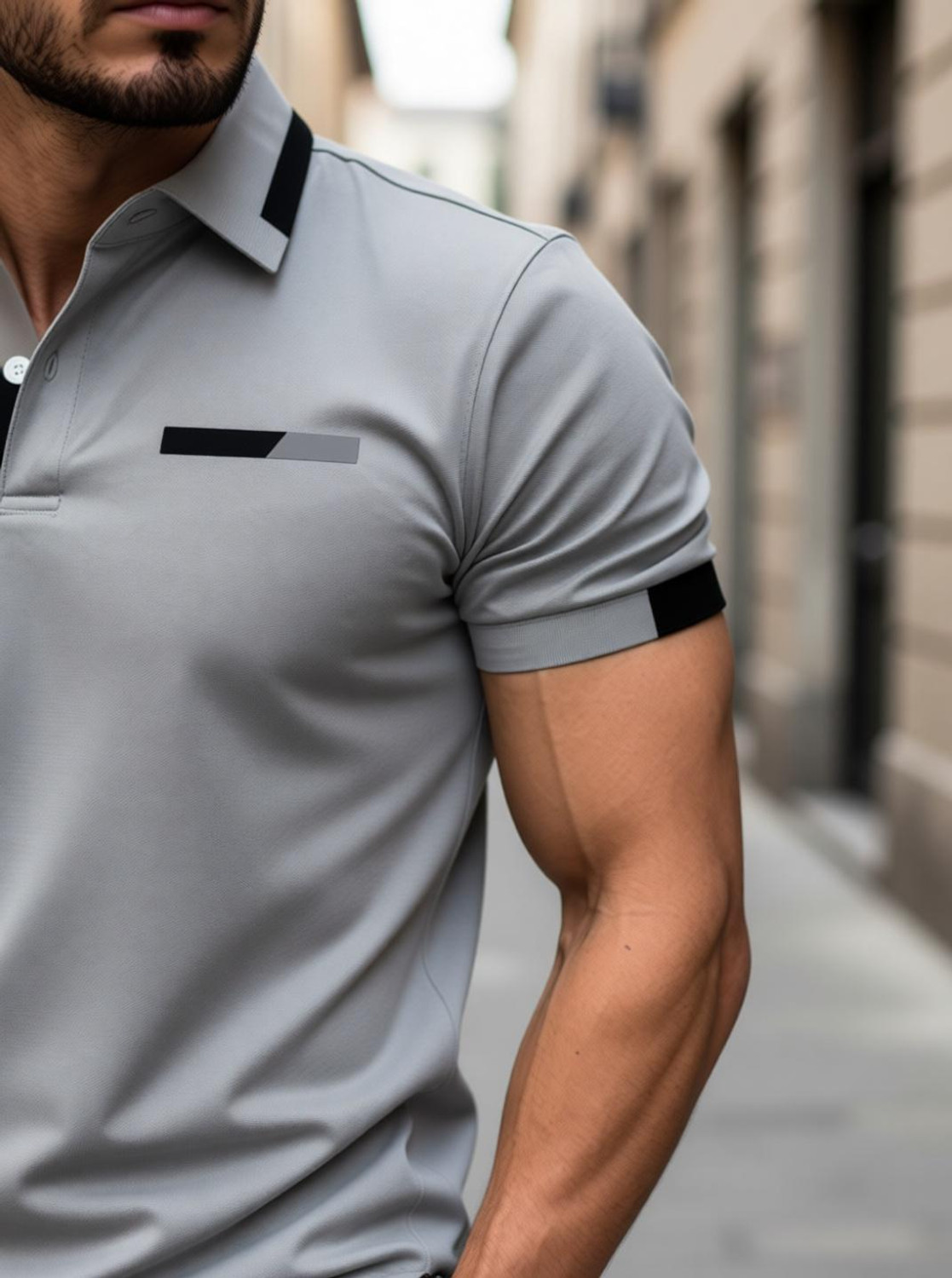 Image of MD by Mathra Dass Solid Men Grey T-Shirt