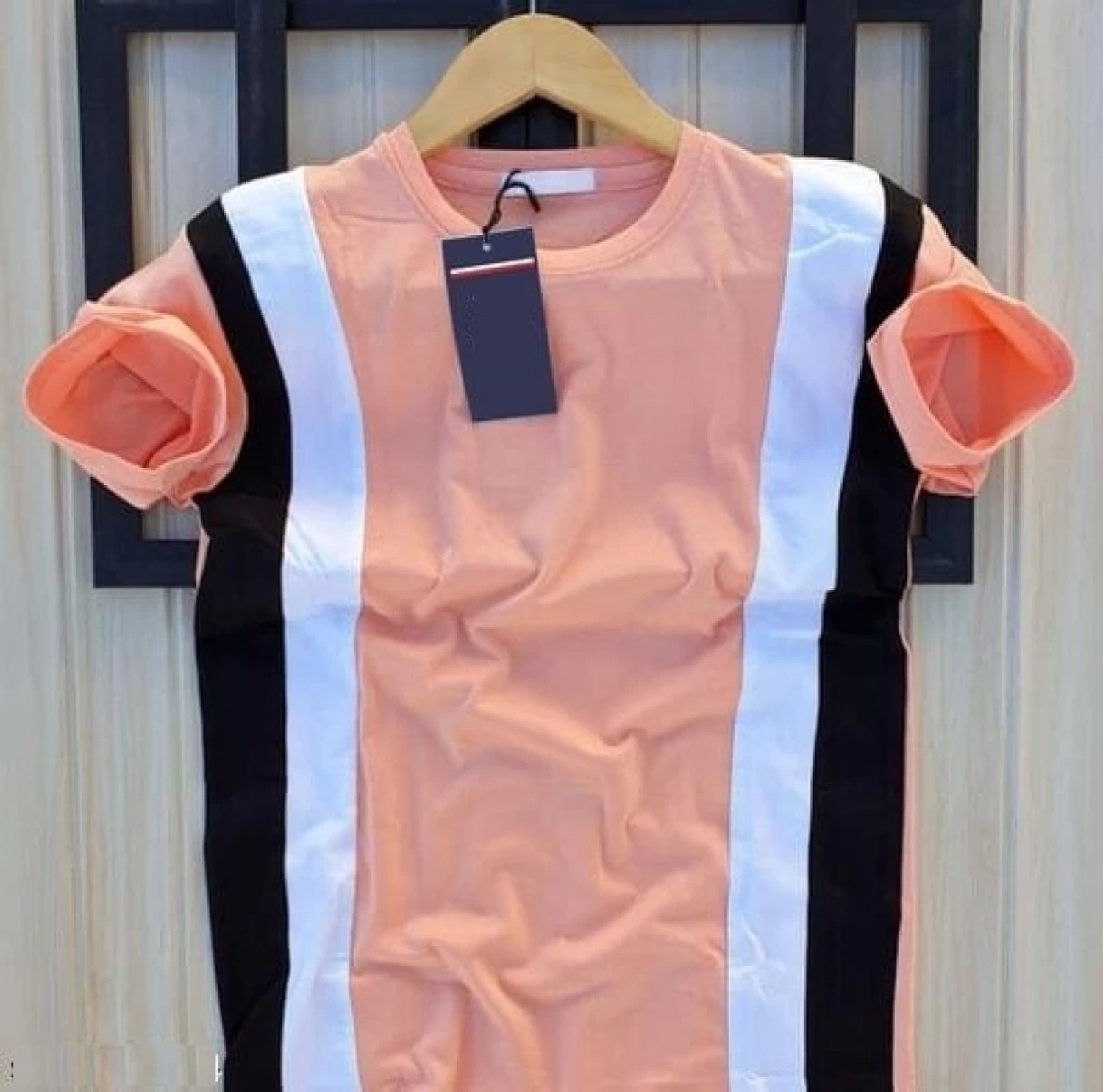 Image of squareretails Striped Men Grey, Pink T-Shirt