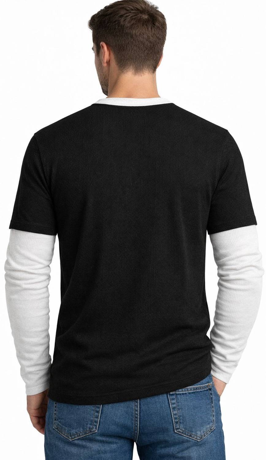 AZIZAN Black Men Crew Neck T-Shirt - Image 2