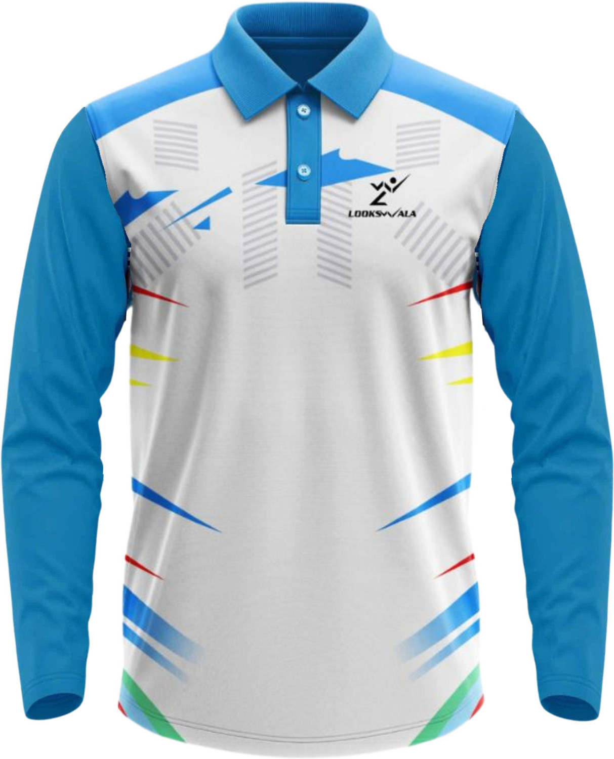 Image of lookswala Printed Men Polo Neck Multicolor T-Shirt