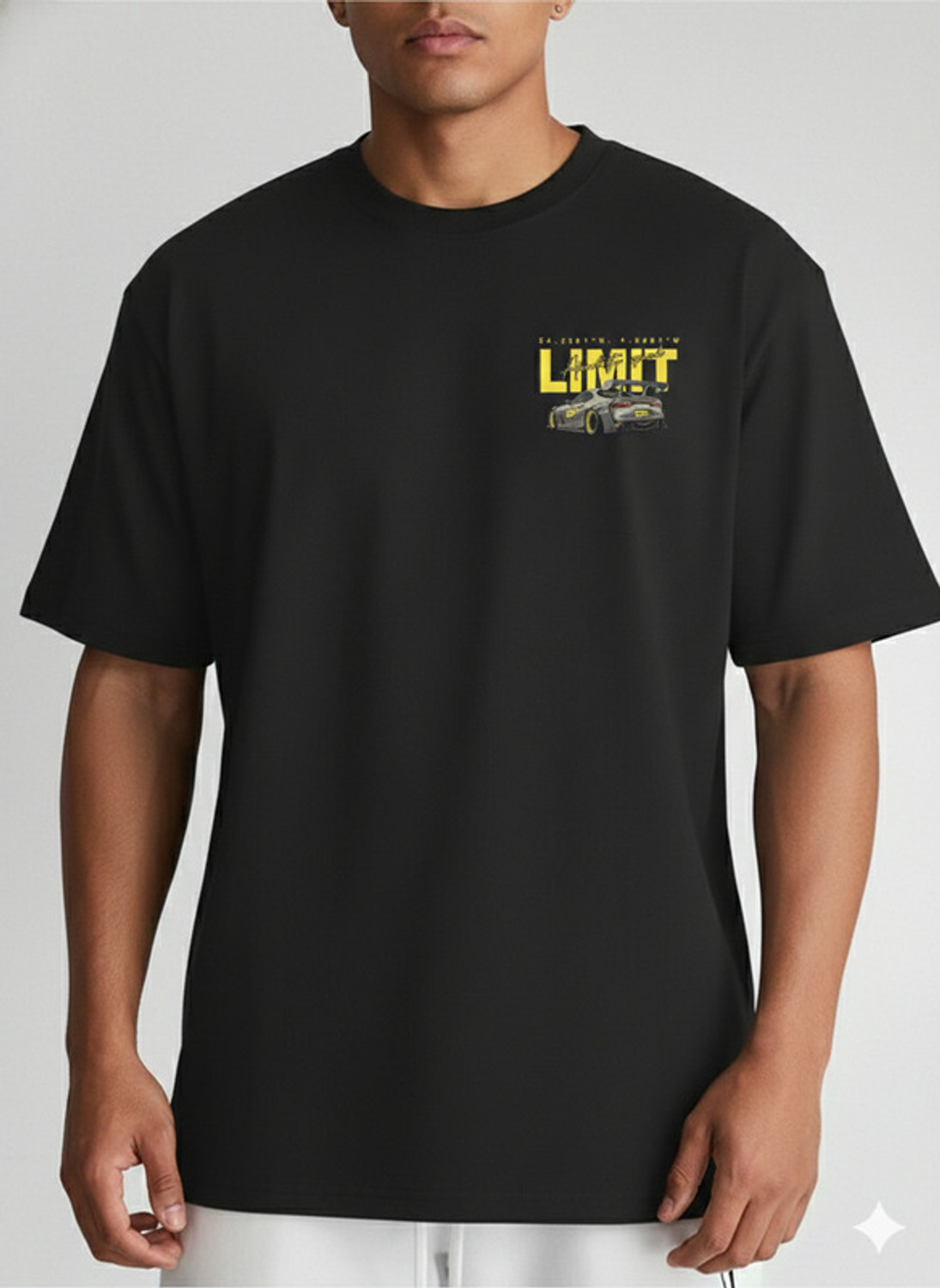 Image of HIPHOPFASHION Self Design Men Round Neck Black T-Shirt