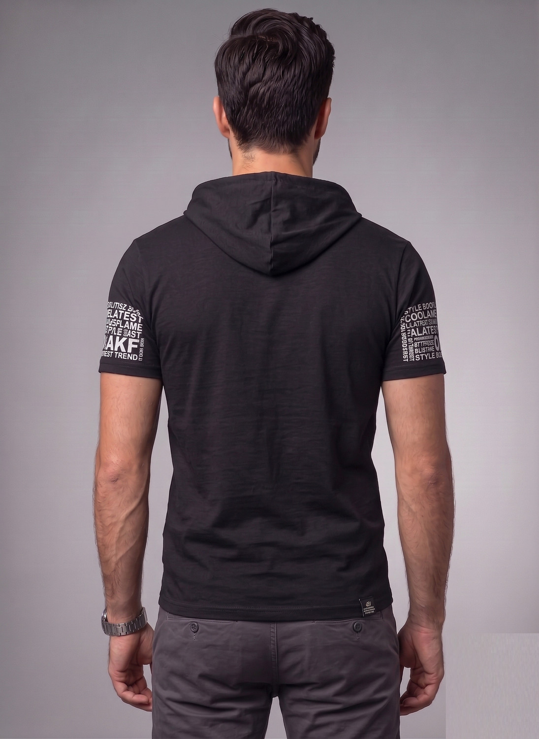 Image of V2 BOYS Men Printed Hooded Neck Polyester Multicolor T-Shirt