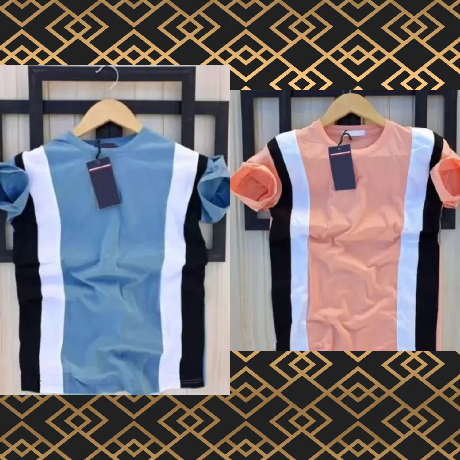 Image of ZALAF Color Block Men Multicolor T-Shirt