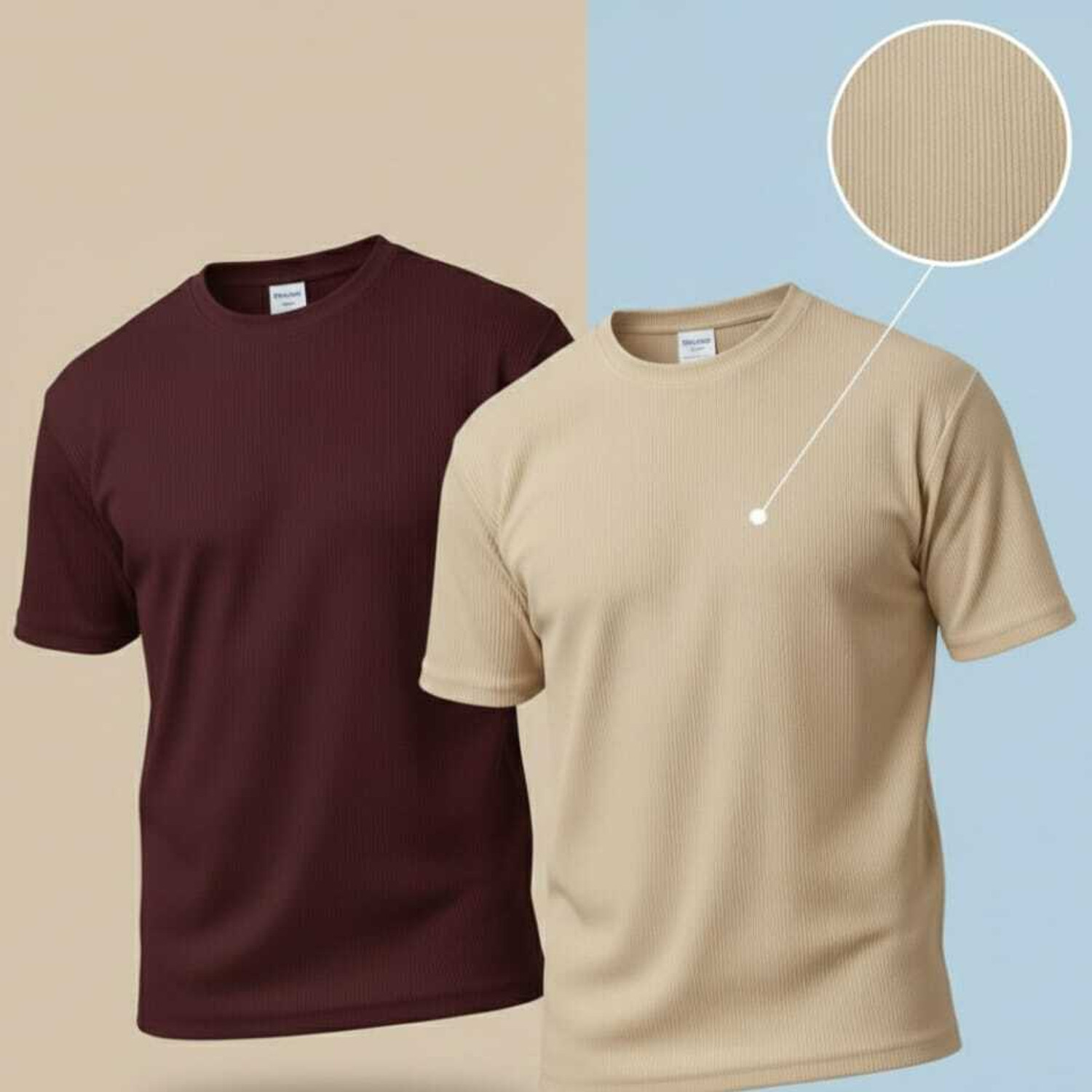Image of fashion globe Solid Men Round Neck Multicolor T-Shirt