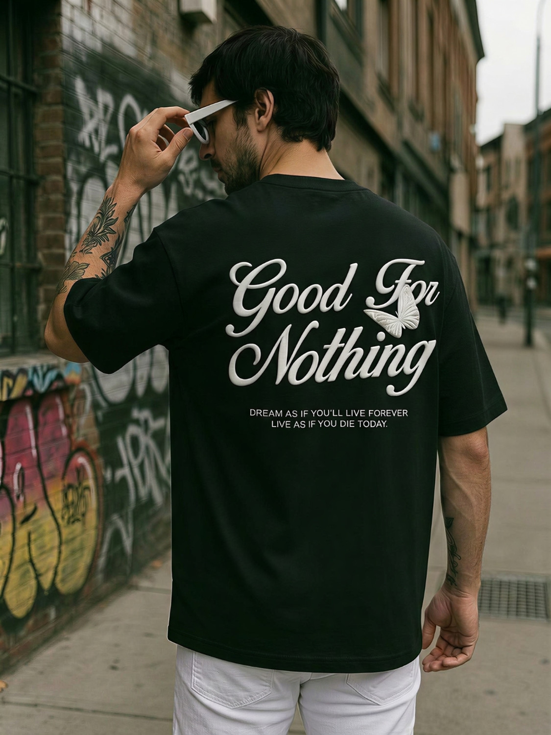 Image of HEATHEX Printed Men Round Neck Black T-Shirt