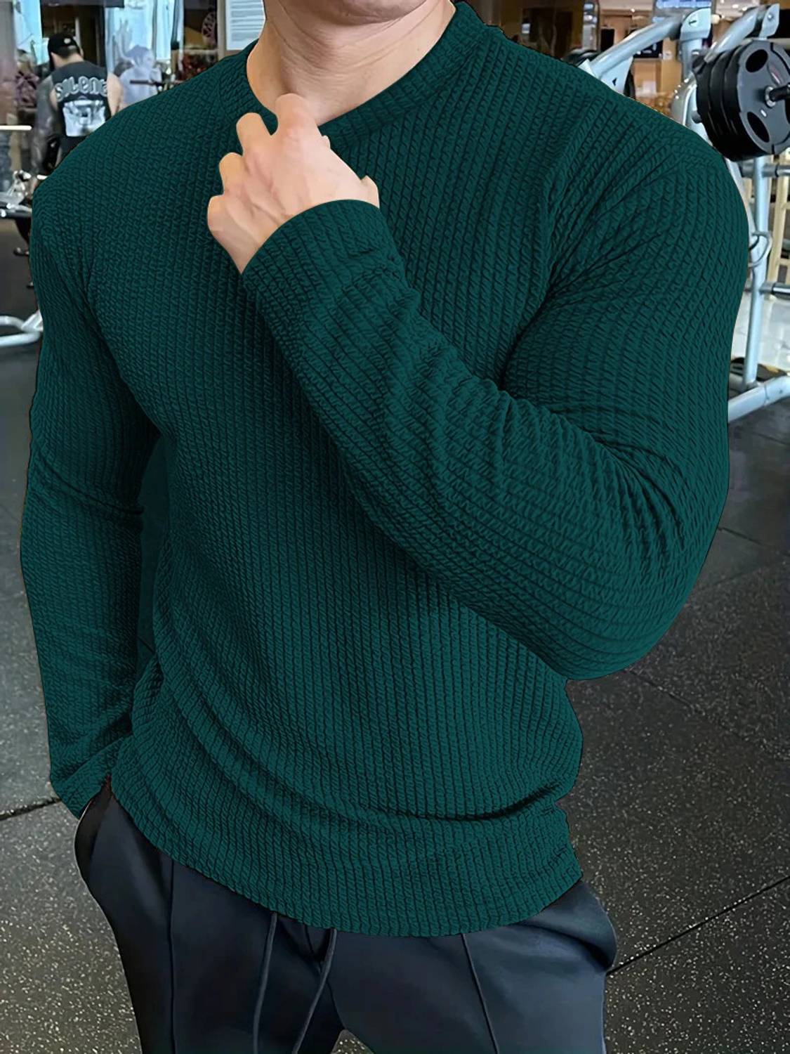 KAJARU Men Self Design Round Neck Polyester Dark Green T-Shirt