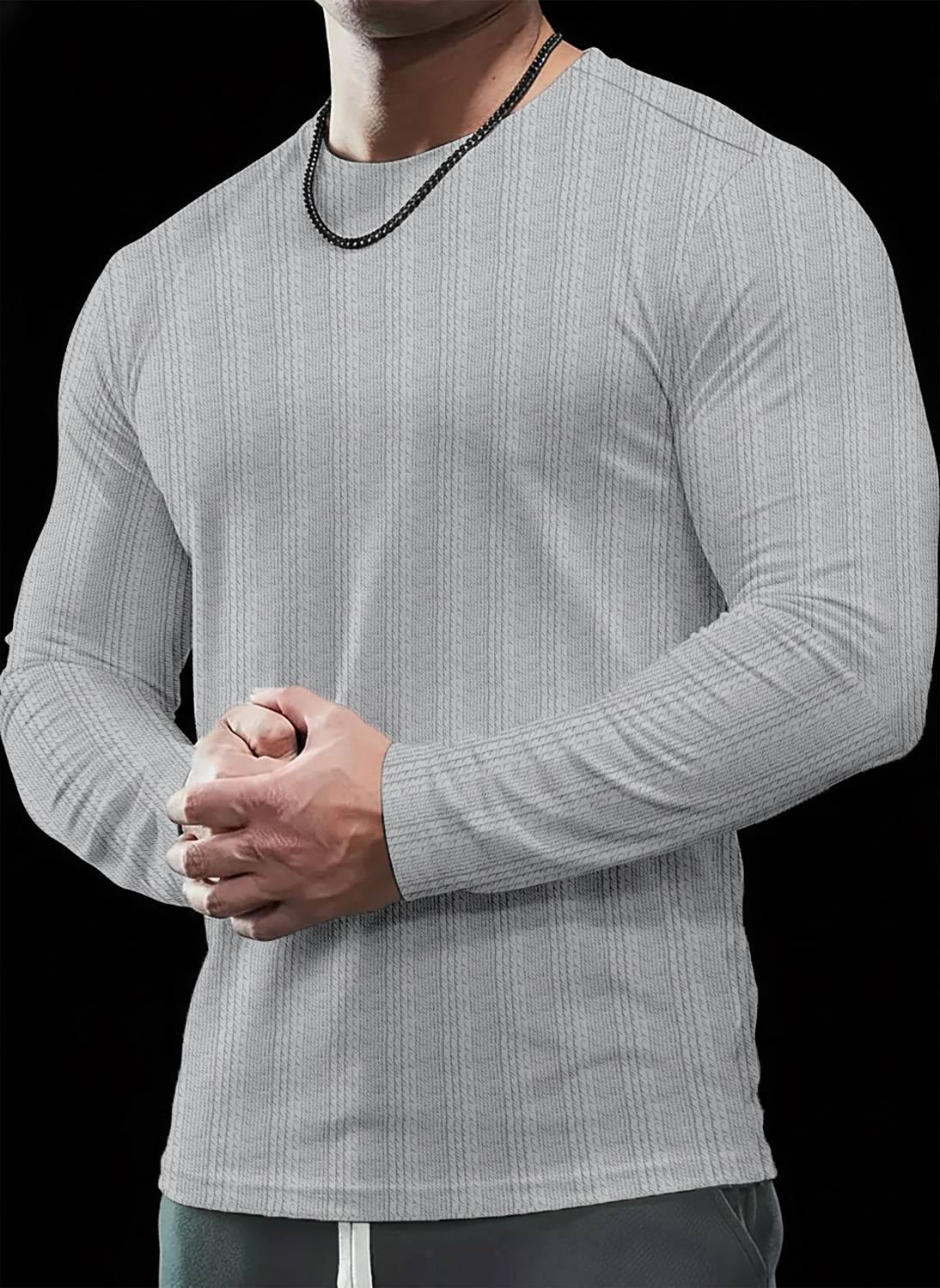 mozero Men Grey Round Neck T-Shirt - Image 3