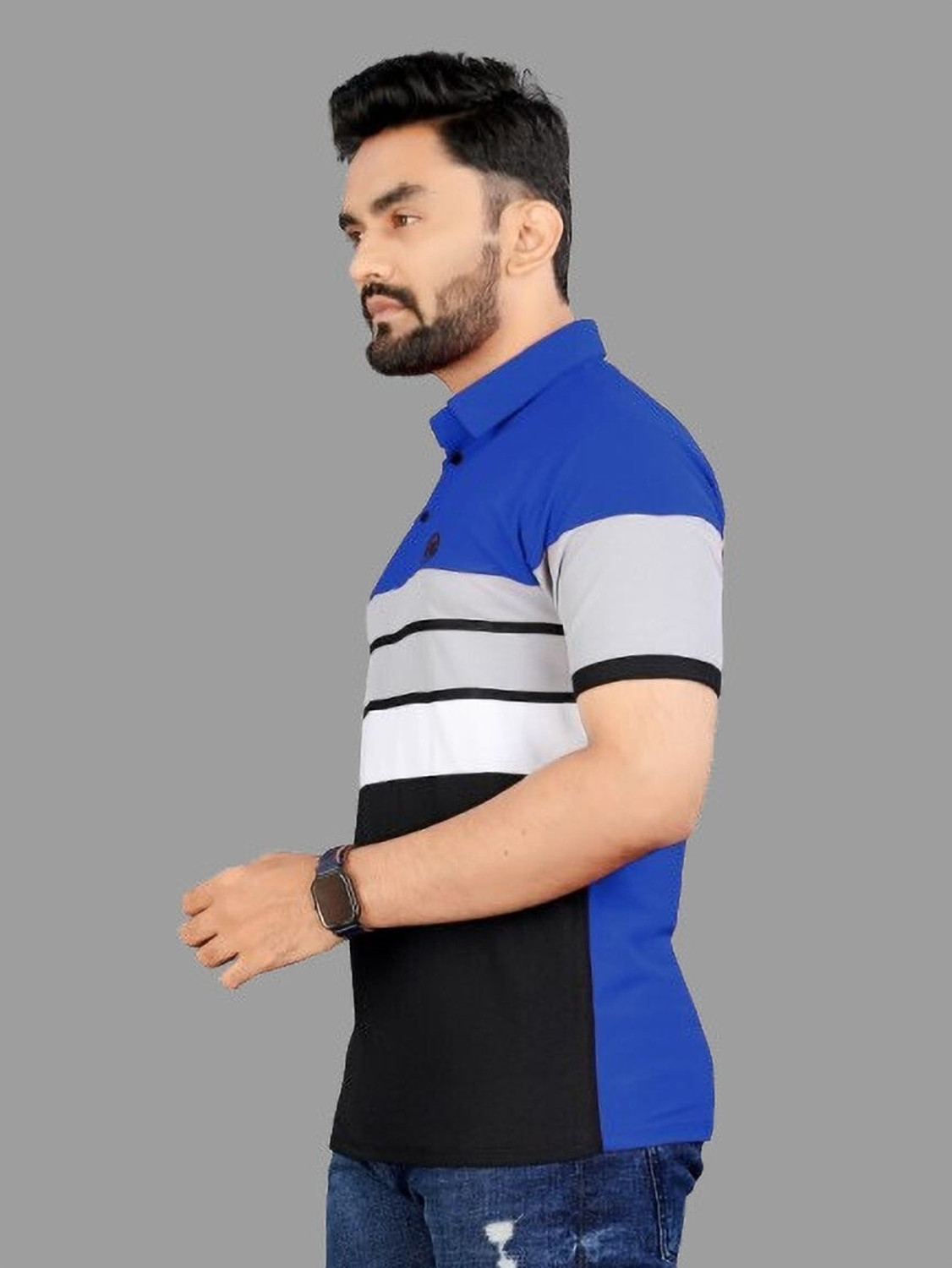 Image of rggarment Striped Men Multicolor T-Shirt