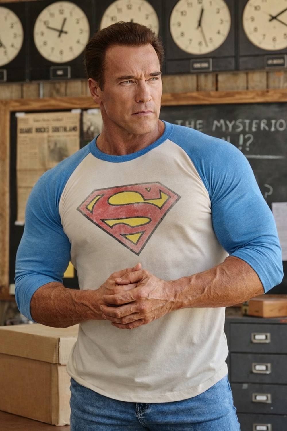 Bartus Printed Men Round Neck Blue T-Shirt