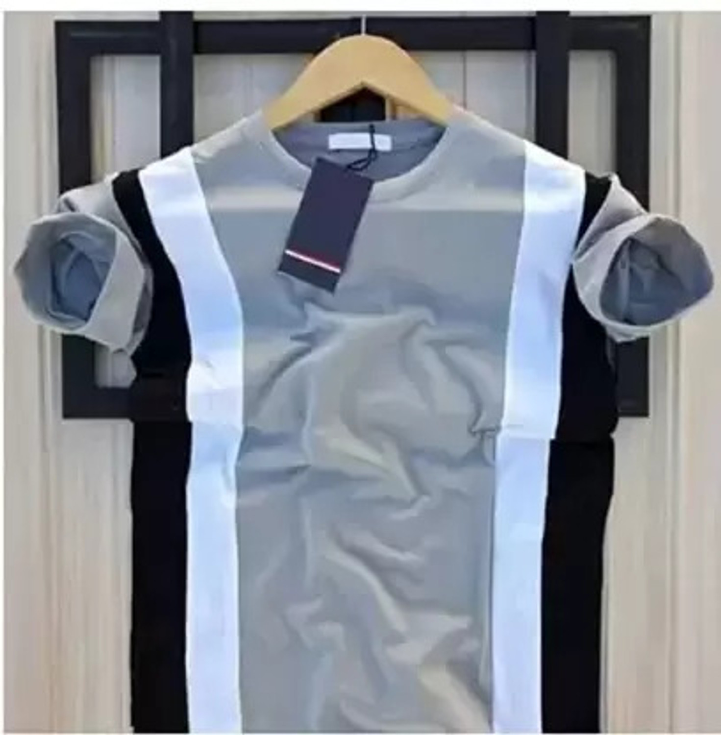 Image of squareretails Striped Men Grey, Pink T-Shirt