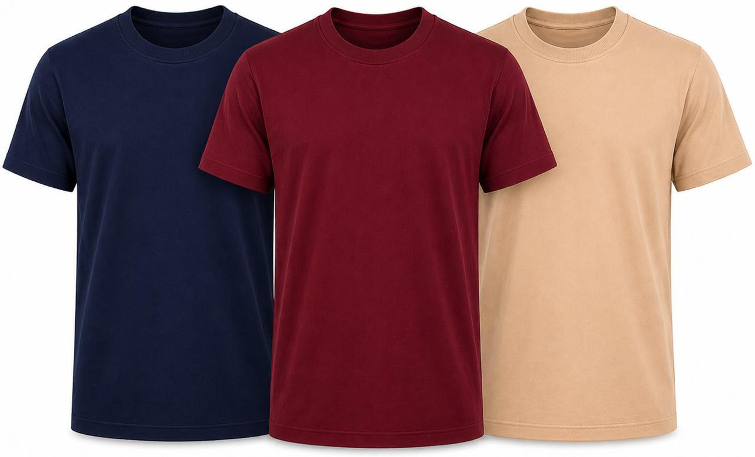Image of MAHA Solid Men Round Neck Multicolor T-Shirt