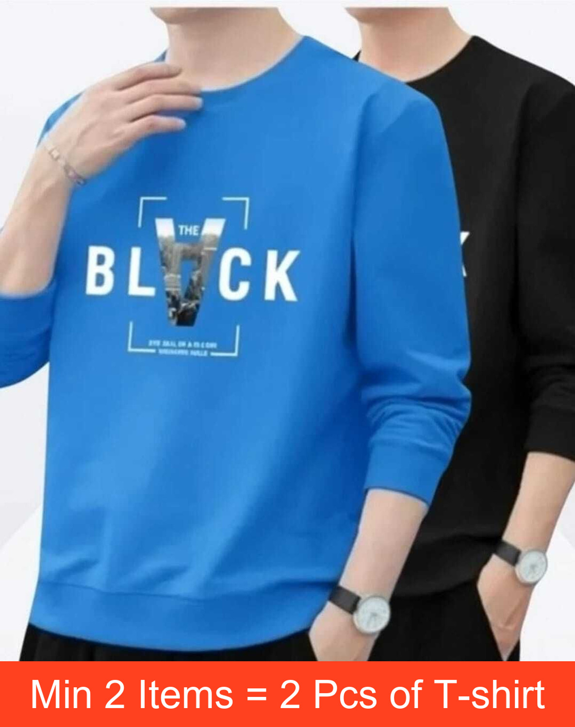 Image of squareretails Printed Men Black, Blue T-Shirt