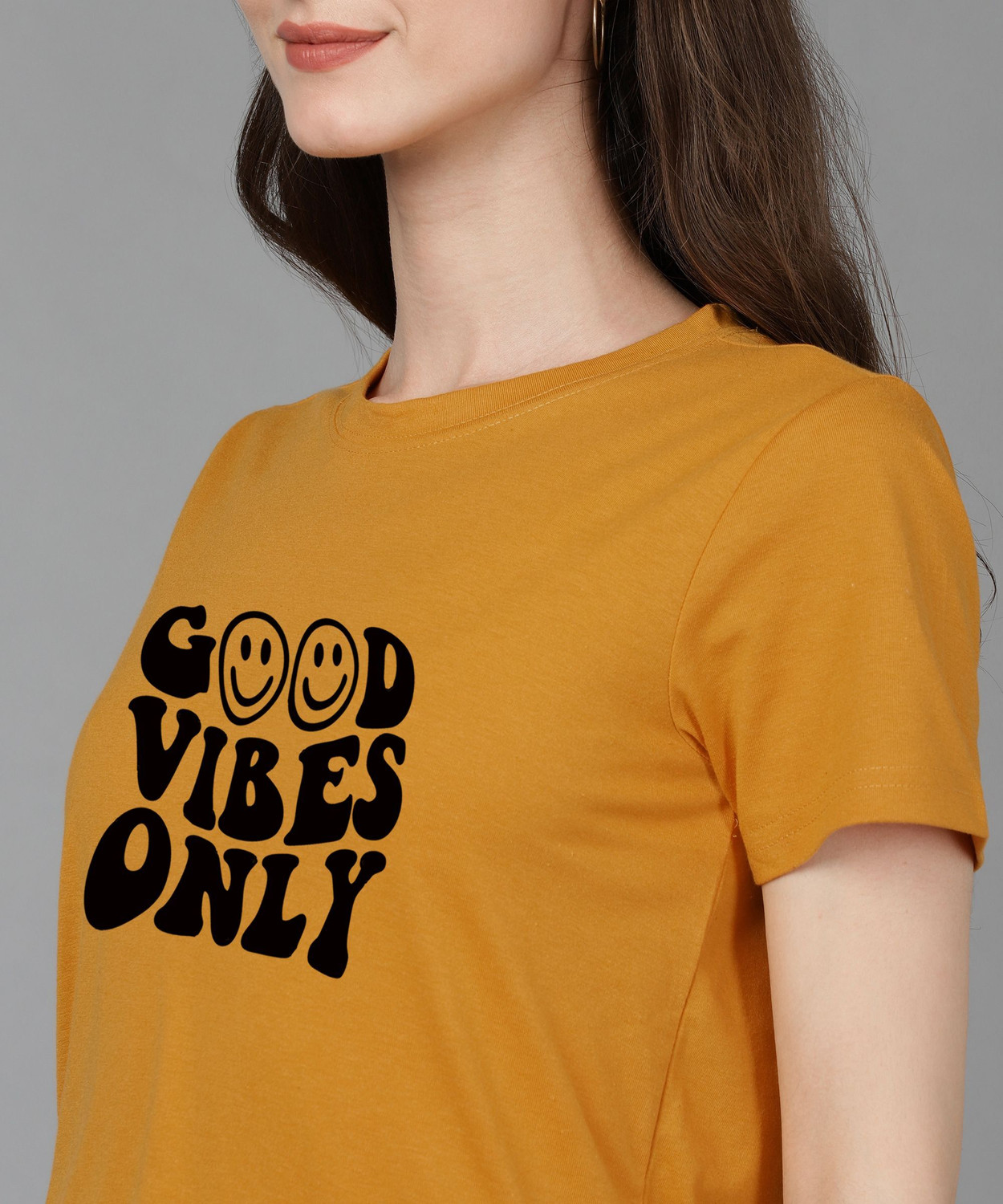 Image of Adyavastram Graphic Print Women Round Neck Multicolor T-Shirt