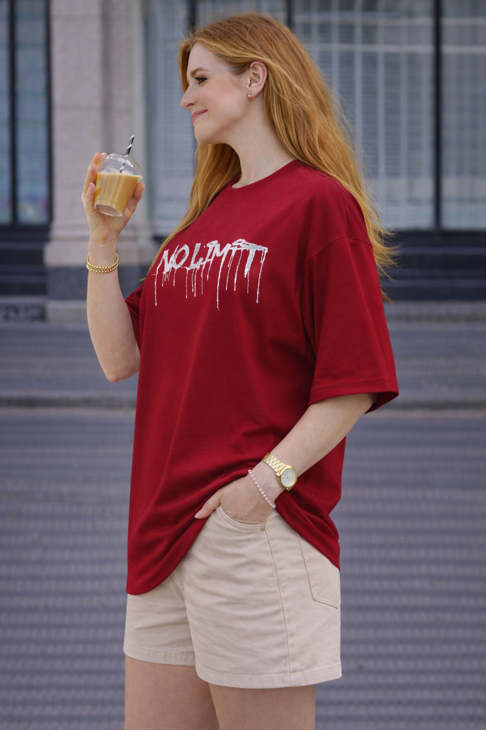 Image of METRONAUT Printed Women Round Neck Red T-Shirt