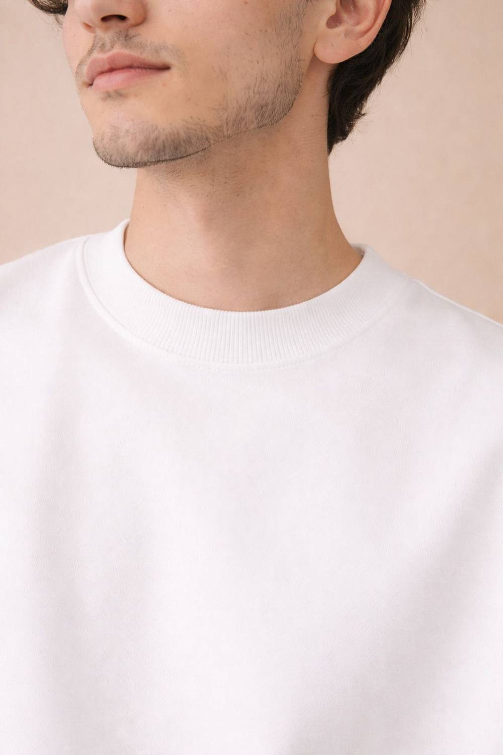 RIVONN Men White Crew Neck T-Shirt - Image 4