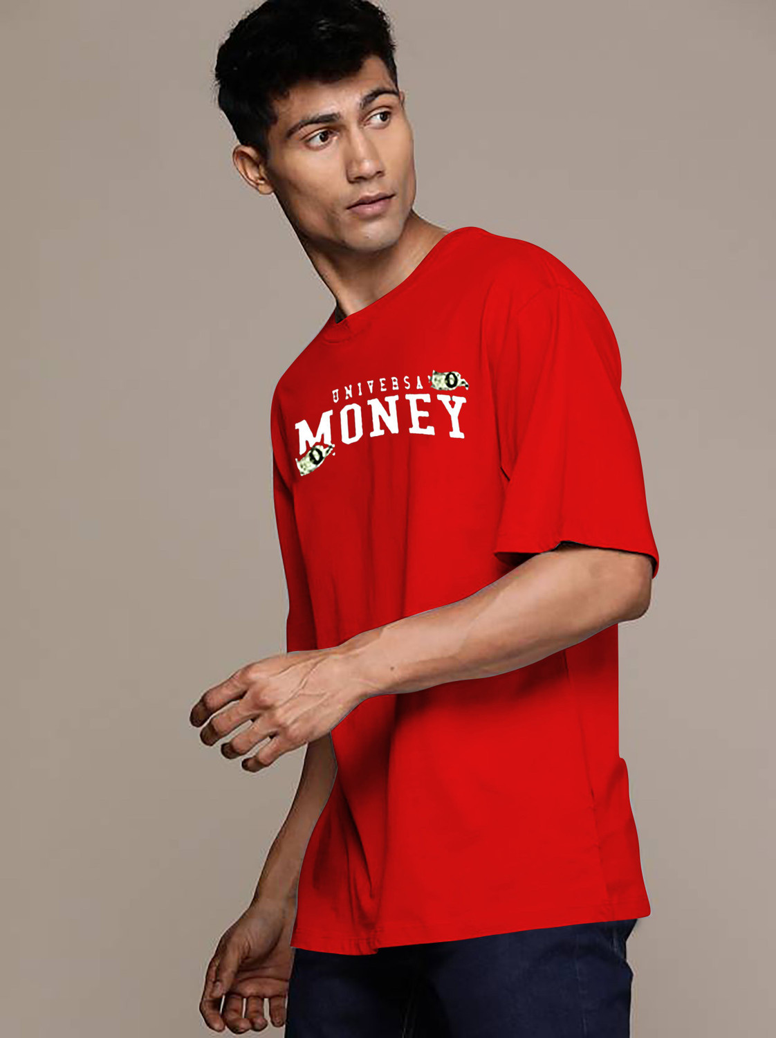 Image of Beaumen Printed, Typography, Graphic Print Men Round Neck Red T-Shirt