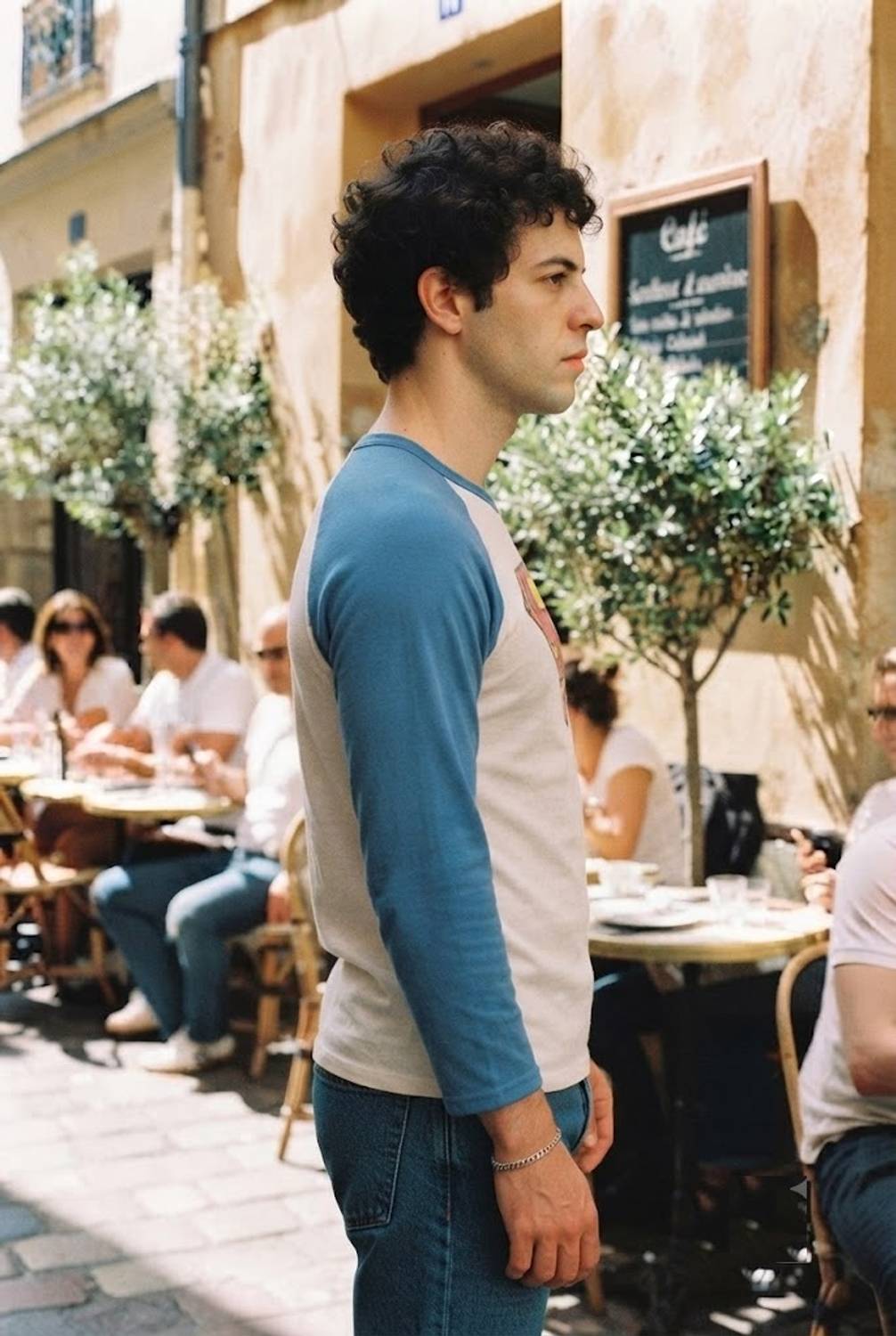 Bartus Men Blue Printed Round Neck T-Shirt - Image 3