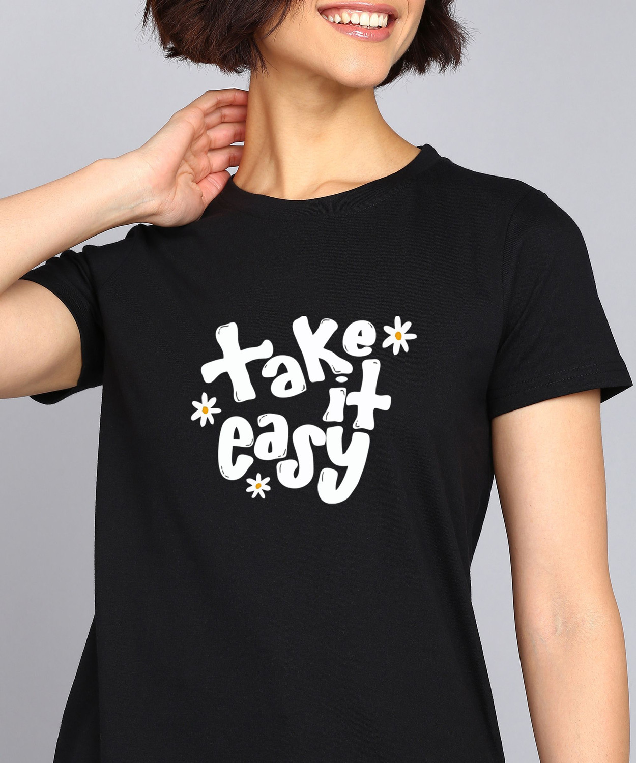 Image of Adyavastram Graphic Print Women Round Neck Multicolor T-Shirt