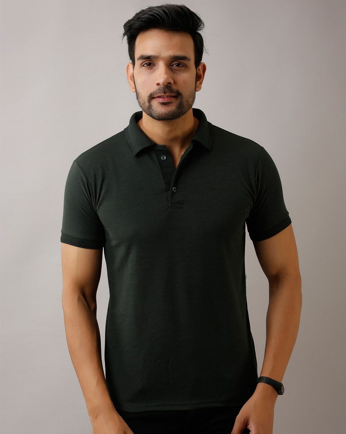 Image of ACENTEO Solid Men Polo Neck Multicolor T-Shirt