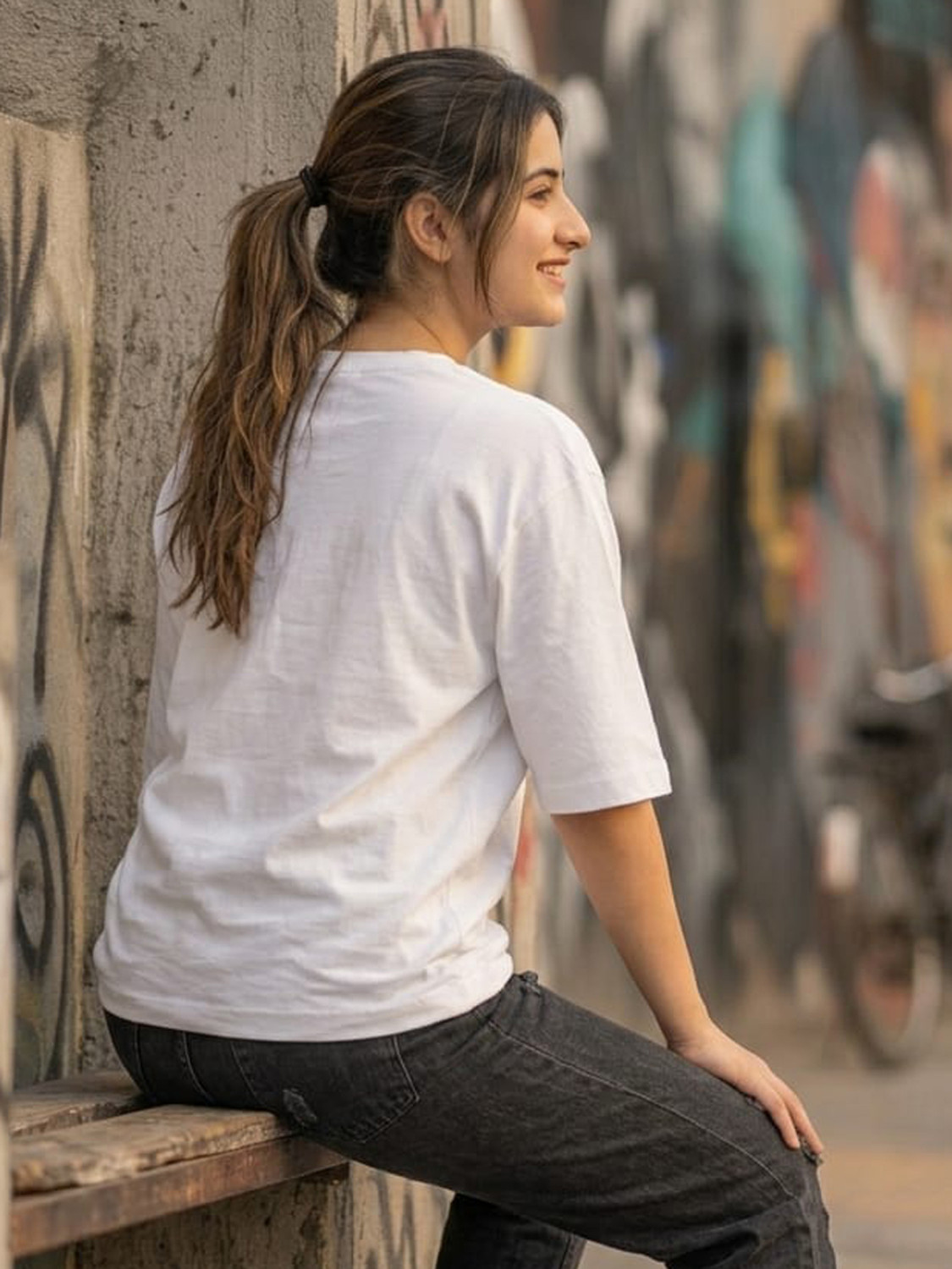 Image of METRONAUT Printed Women Round Neck White T-Shirt