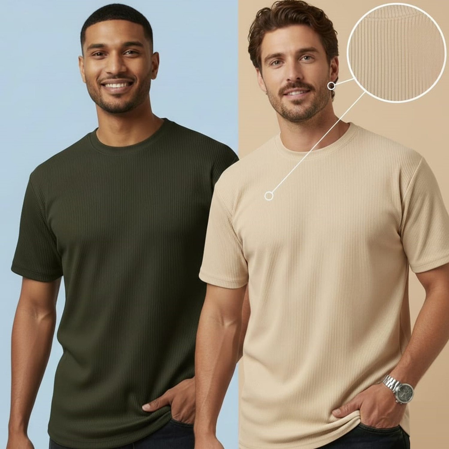 Image of fashion globe Self Design Men Round Neck Multicolor T-Shirt