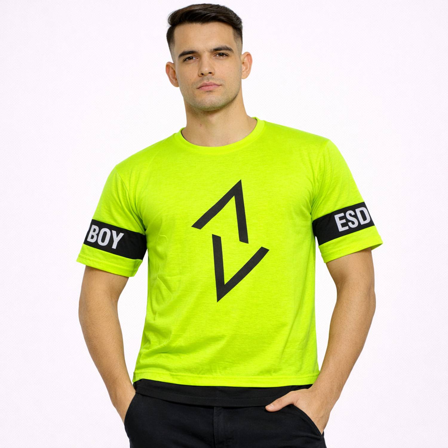 Bhadawar Creations Printed Men Round Neck Green T-Shirt