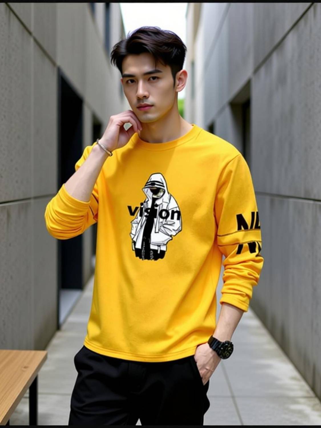 AXXITUDE Printed Men Yellow T-Shirt - Image 1