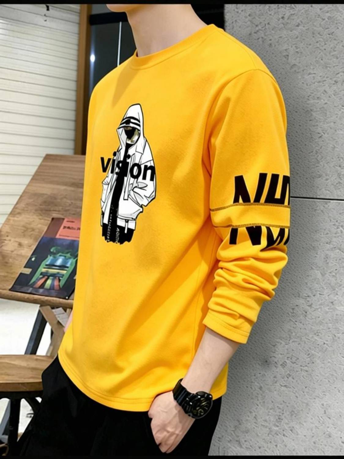 AXXITUDE Printed Men Yellow T-Shirt - Image 2