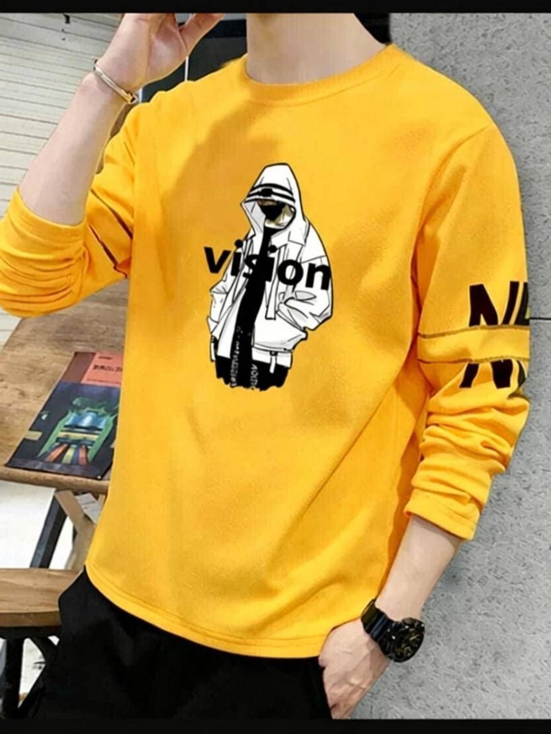 AXXITUDE Printed Men Yellow T-Shirt - Image 3