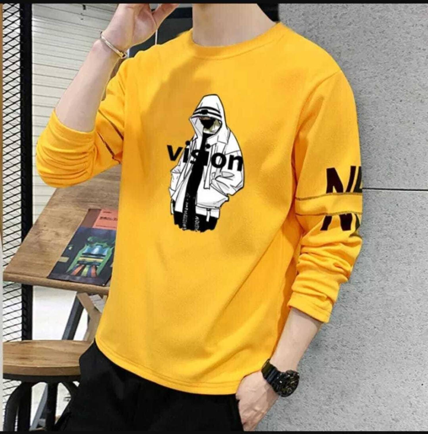 AXXITUDE Printed Men Yellow T-Shirt - Image 4