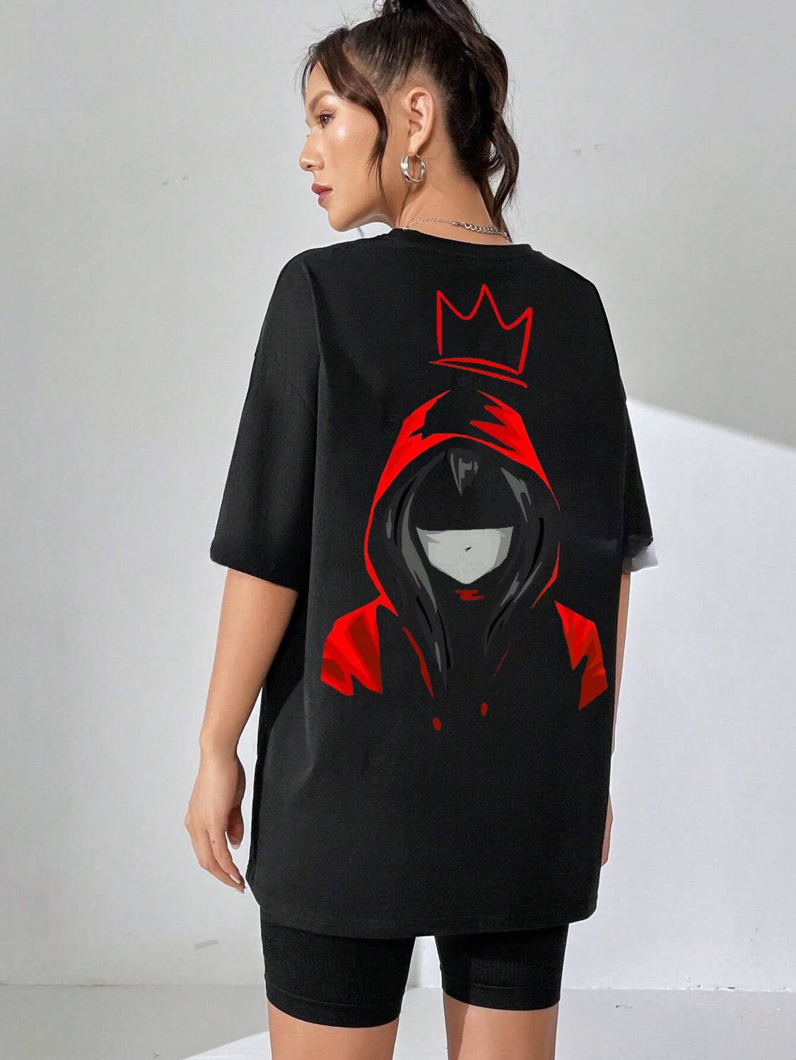 BubbleTwyst Typography, Graphic Print Women Round Neck Black T-Shirt