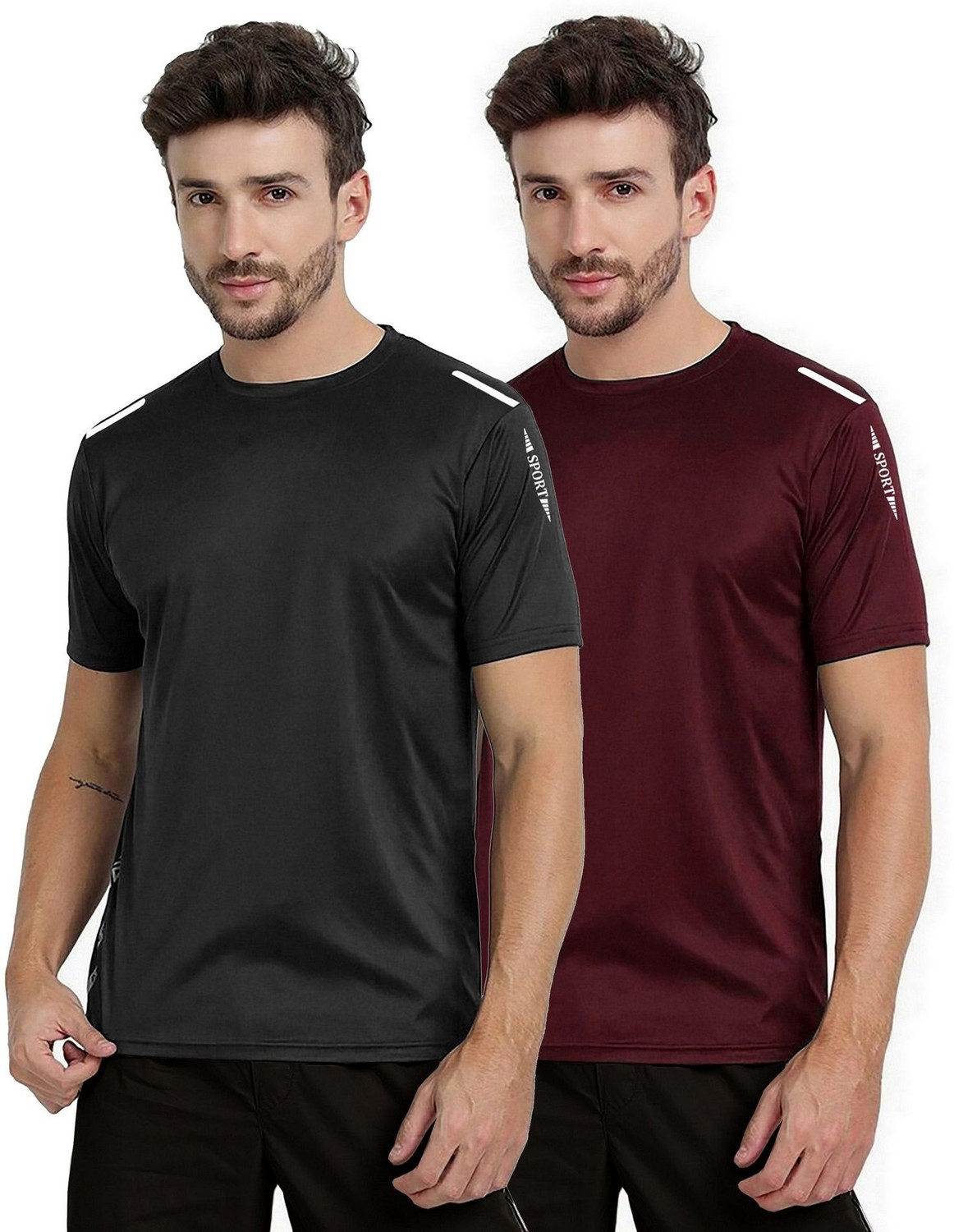 Image of AVOLT Solid Men Multicolor T-Shirt