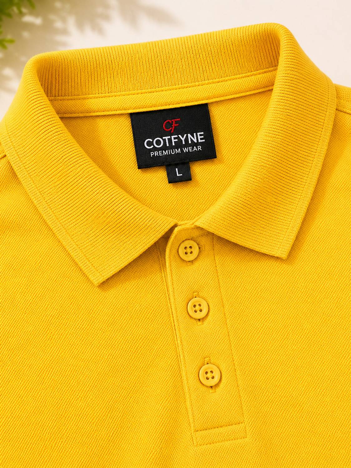 COTFYNE Men Yellow Polo Neck T-Shirt - Image 4