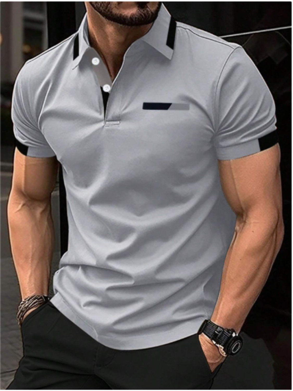 Image of MD by Mathra Dass Solid Men Grey T-Shirt