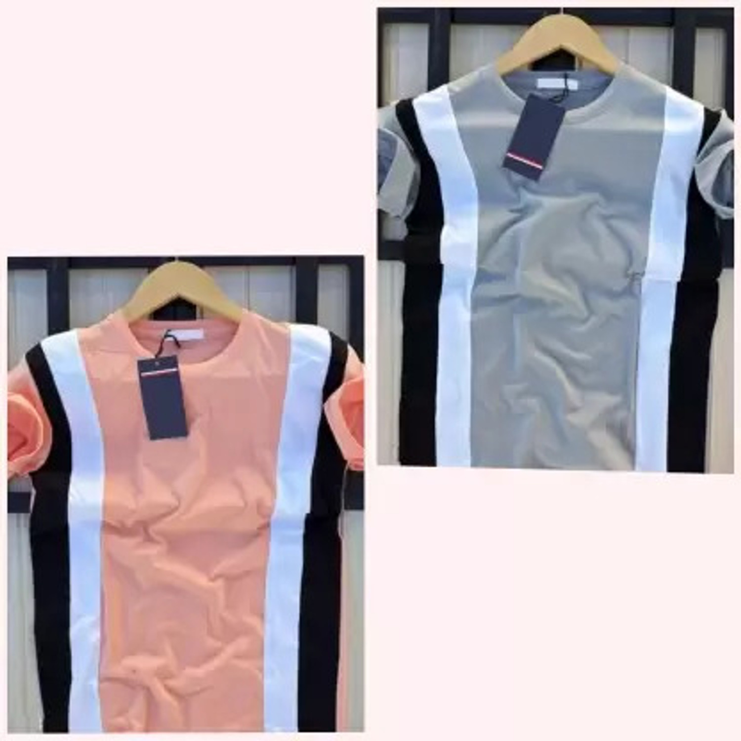 Image of squareretails Striped Men Grey T-Shirt