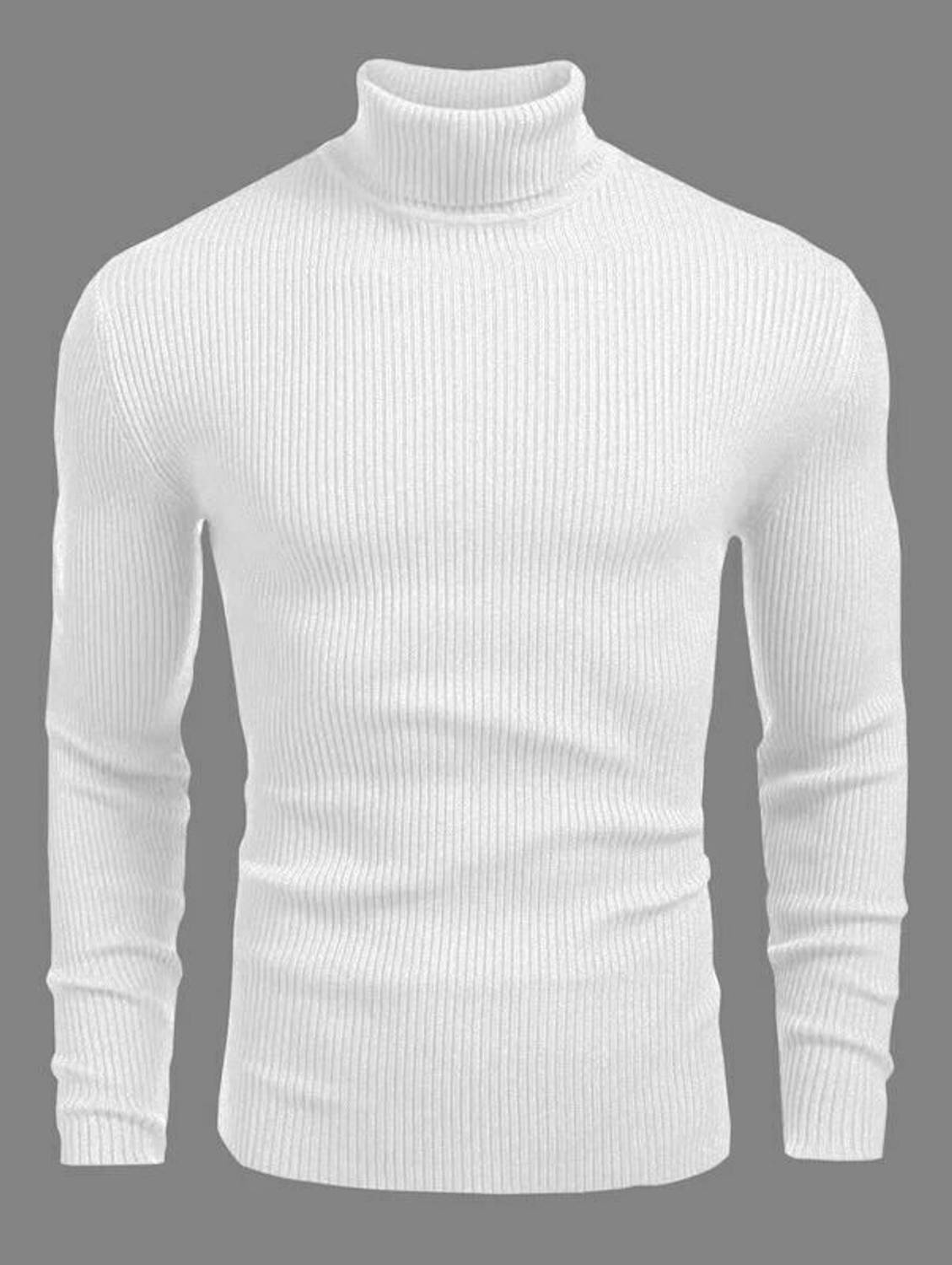 PD CLORI TREND Striped Men High Neck White T-Shirt