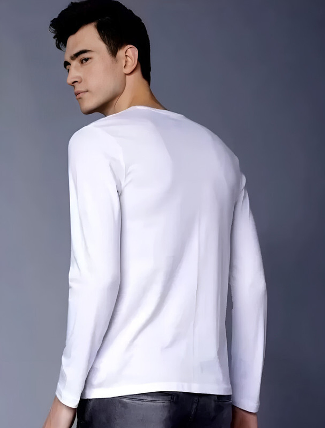 Image of Anudrima Printed, Typography Men Round Neck White T-Shirt
