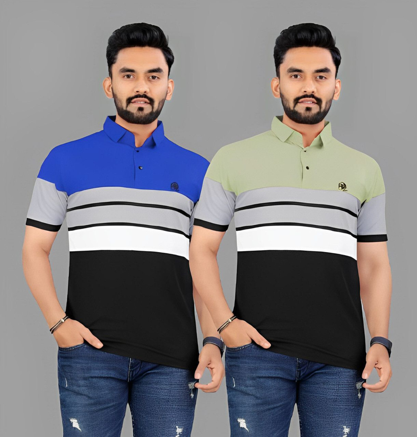 Image of rggarment Striped Men Multicolor T-Shirt