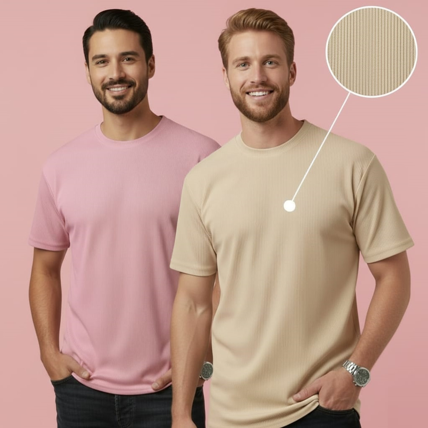 Image of stylesmyth Self Design Men Round Neck Multicolor T-Shirt