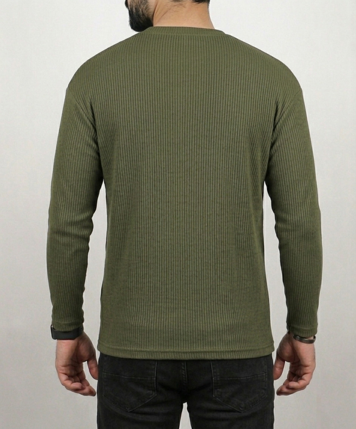 Image of Magpy Self Design Men Round Neck Dark Green T-Shirt