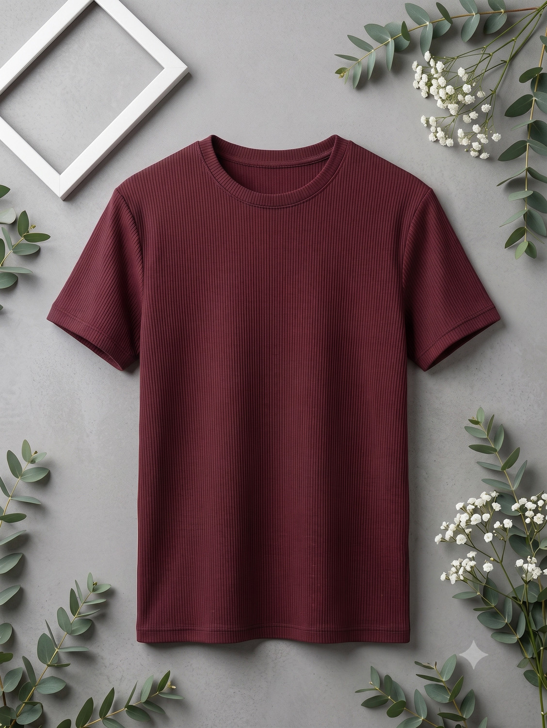Image of stylesmyth Self Design Men Round Neck Brown T-Shirt