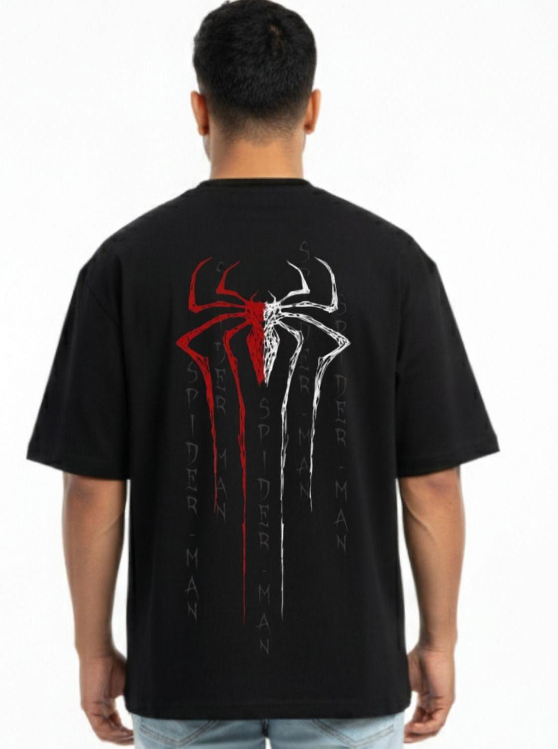 Image of TRANZMOG Printed Men Round Neck Black T-Shirt