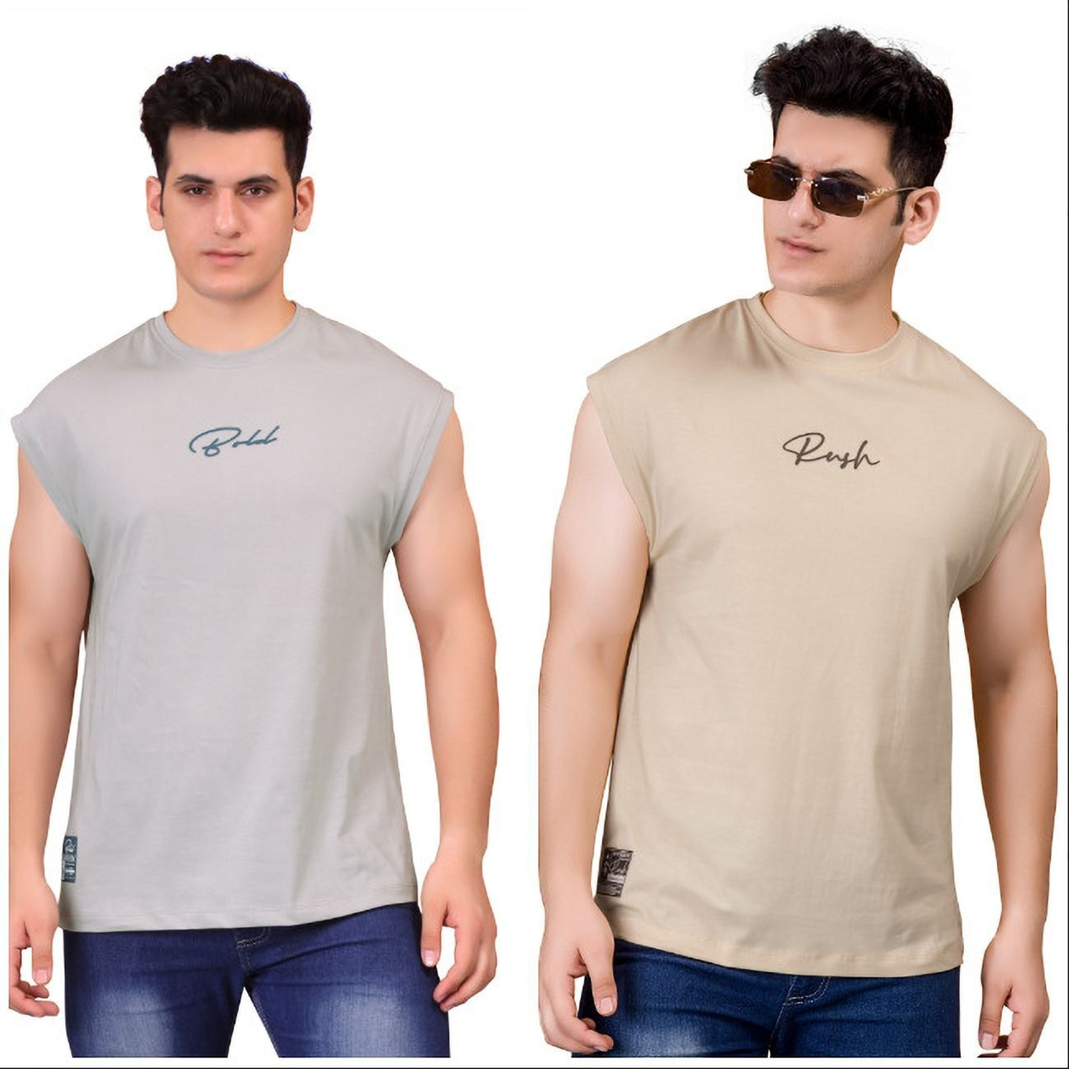 Image of I&D Printed Men Round Neck Multicolor T-Shirt