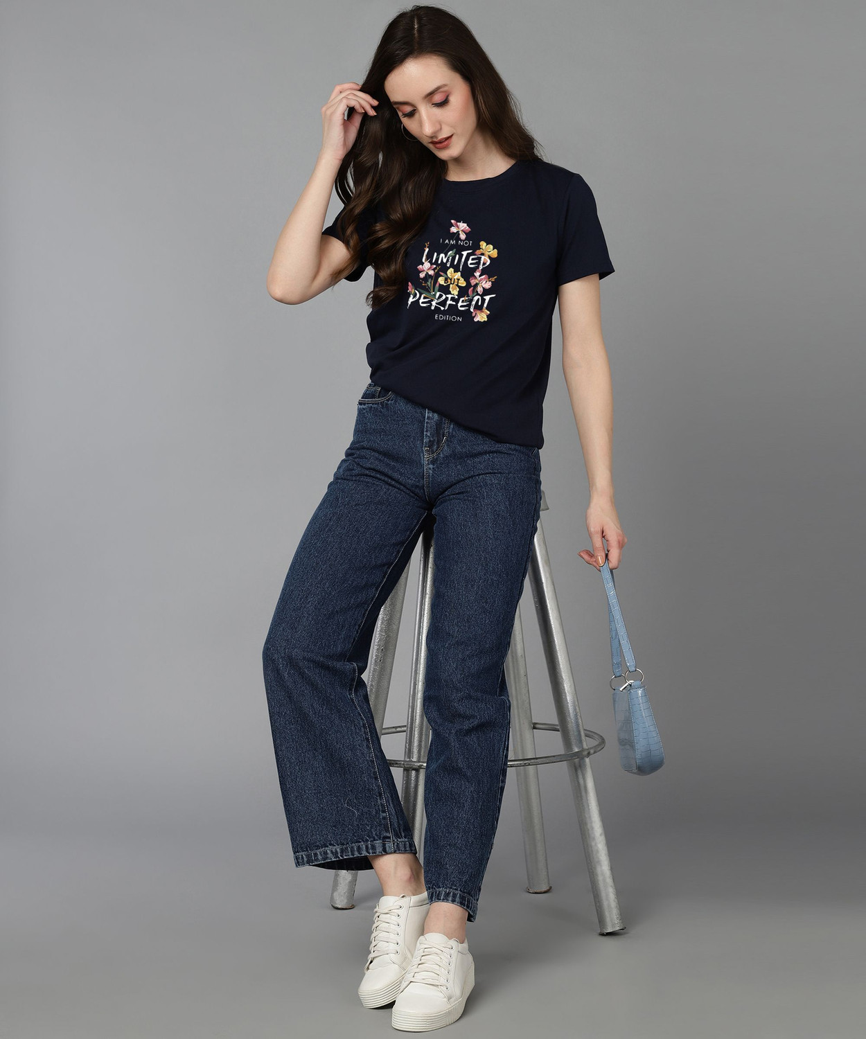 Image of Adyavastram Graphic Print Women Round Neck Multicolor T-Shirt