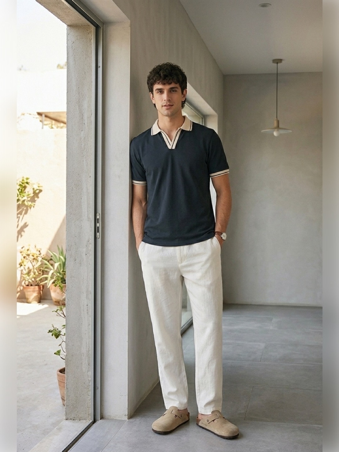 Image of STEVESTATUS Solid Men Polo Neck Grey T-Shirt