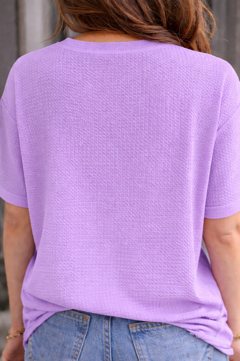 Image of 2013 USK COLLECTION Printed Women Round Neck Purple T-Shirt
