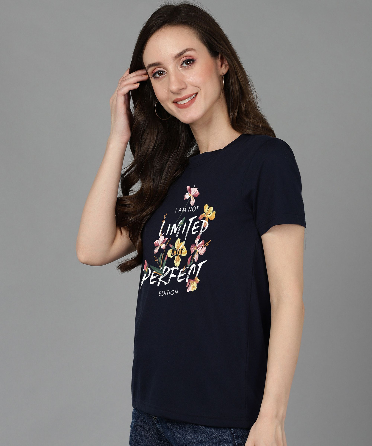 Image of Adyavastram Graphic Print Women Round Neck Multicolor T-Shirt
